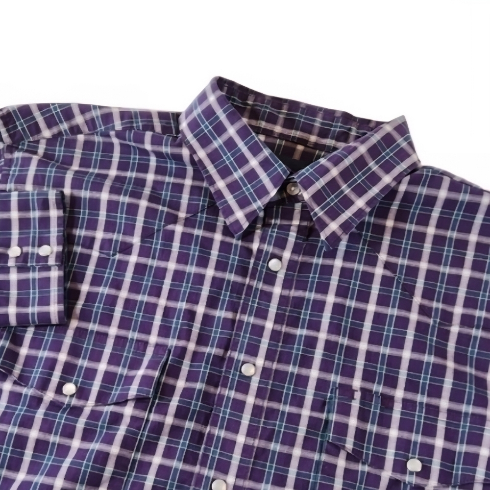 WRANGLER Mens XL Western Fashion Pearl Snap Shirt Long Sleeve Button Up